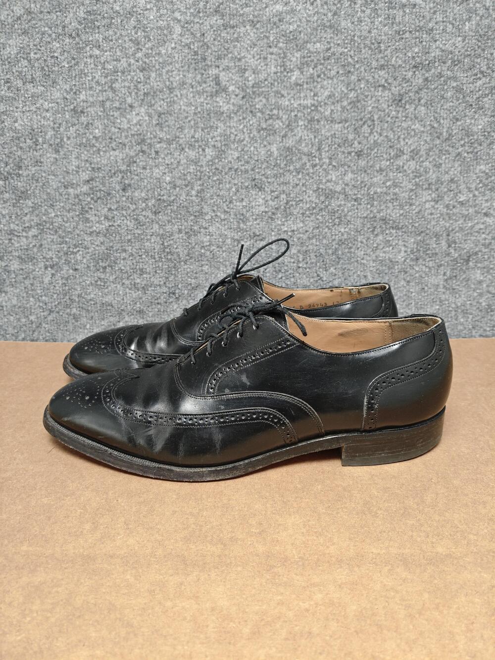 Johnston & Murphy Optima Shoes Mens Size 11 Black Leather Wingtip Oxford Dress
